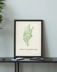 Robert T. Lynch Municipal Golf Course map print, in a second room