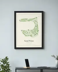 Sand Point Country Club map print, in a second room