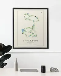 Scioto Reserve Country Club map print, in a second room
