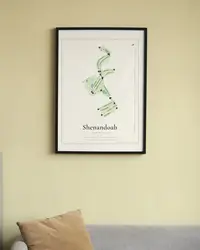 Shenandoah Country Club map print, in a second room