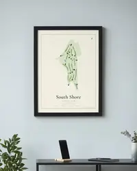 South Shore Country Club map print, in a second room