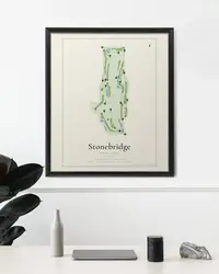 Stonebridge Golf Links map print, in a second room