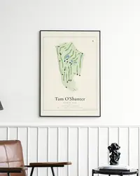 Tam O'Shanter Country Club map print, in a second room