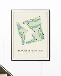The Club at Falcon Point map print, in a second room