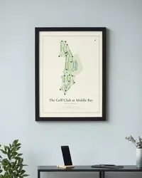 The Golf Club at Middle Bay map print, in a second room