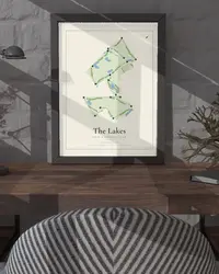 The Lakes Golf & Country Club map print, in a second room