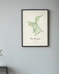 The Weston Golf Club map print, in a second room