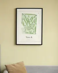 Town & Country Club map print, in a second room