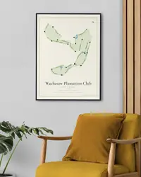 Wachesaw Plantation Club map print, in a second room
