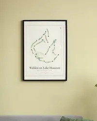 Walden on Lake Houston Golf & Country Club map print, in a second room