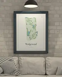 Wedgewood Golf & Country Club map print, in a second room