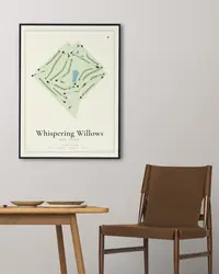 Whispering Willows Golf Course map print, in a second room